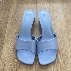 Zara baby blue kitten mules
